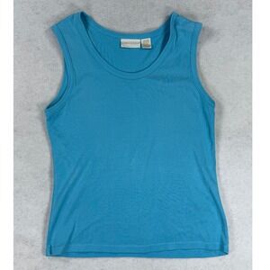 Christie & Jill Turquoise Blue Ribbed Tank Top Medium Cotton Rayon Blend Canada